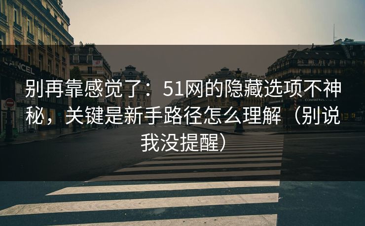别再靠感觉了:51网的隐藏选项不神秘,关键是新手路径怎么理解(别说我没提醒) 别再靠感觉了:51网的隐藏选项不神秘,关键是新手路径怎么理解(别说我没提醒)
