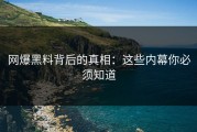 网爆黑料背后的真相：这些内幕你必须知道