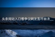 头条网站入口惹争议网友直呼崩溃__