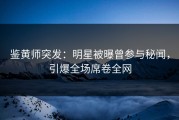 鉴黄师突发：明星被曝曾参与秘闻，引爆全场席卷全网