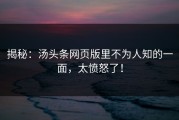 揭秘：汤头条网页版里不为人知的一面，太愤怒了！