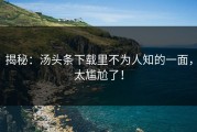 揭秘：汤头条下载里不为人知的一面，太尴尬了！