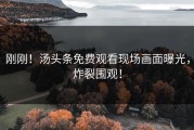 刚刚！汤头条免费观看现场画面曝光，炸裂围观！