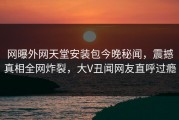 网曝外网天堂安装包今晚秘闻，震撼真相全网炸裂，大V丑闻网友直呼过瘾