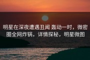 明星在深夜遭遇丑闻 轰动一时，微密圈全网炸锅，详情探秘，明星微图