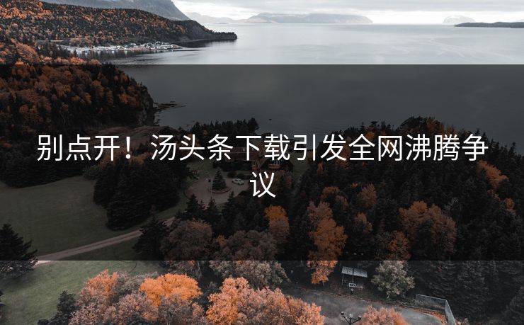 别点开！汤头条下载引发全网沸腾争议