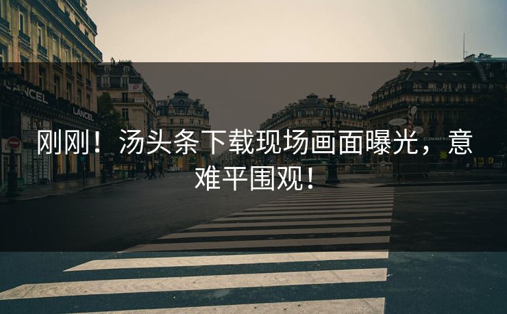 刚刚！汤头条下载现场画面曝光，意难平围观！