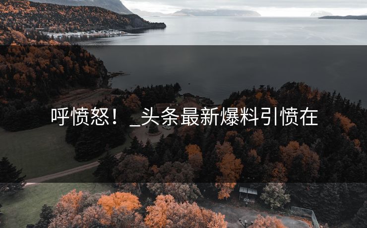 呼愤怒！_头条最新爆料引愤在