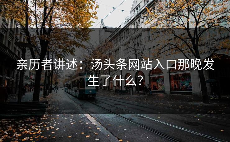 亲历者讲述：汤头条网站入口那晚发生了什么？