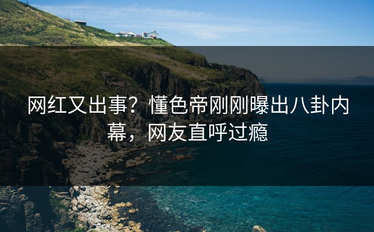 网红又出事？懂色帝刚刚曝出八卦内幕，网友直呼过瘾