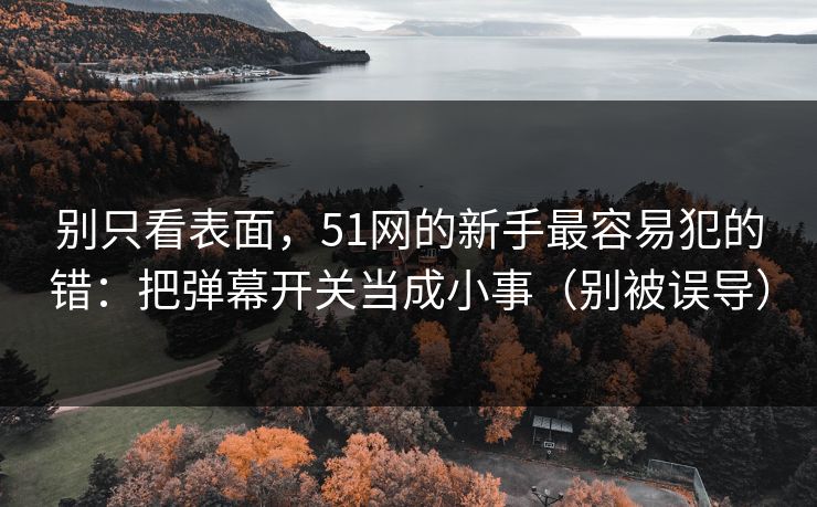 别只看表面,51网的新手最容易犯的错:把弹幕开关当成小事(别被误导) 别只看表面,51网的新手最容易犯的错:把弹幕开关当成小事(别被误导)
